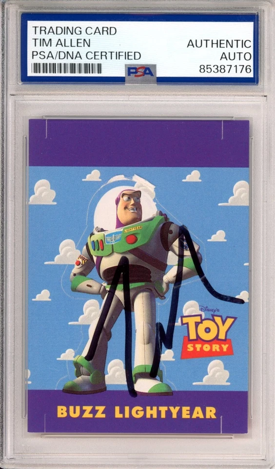1995 DISNEY SKYBOX STICKERS TOY STORY BUZZ TIM ALLEN SIGNED PSA DNA AUTOGRAPH - Image 1 of 2