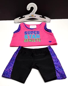 BABW Build A Bear Yoga Dance Top Leggings and Hanger Lot 3 No Rabbit - Picture 1 of 11