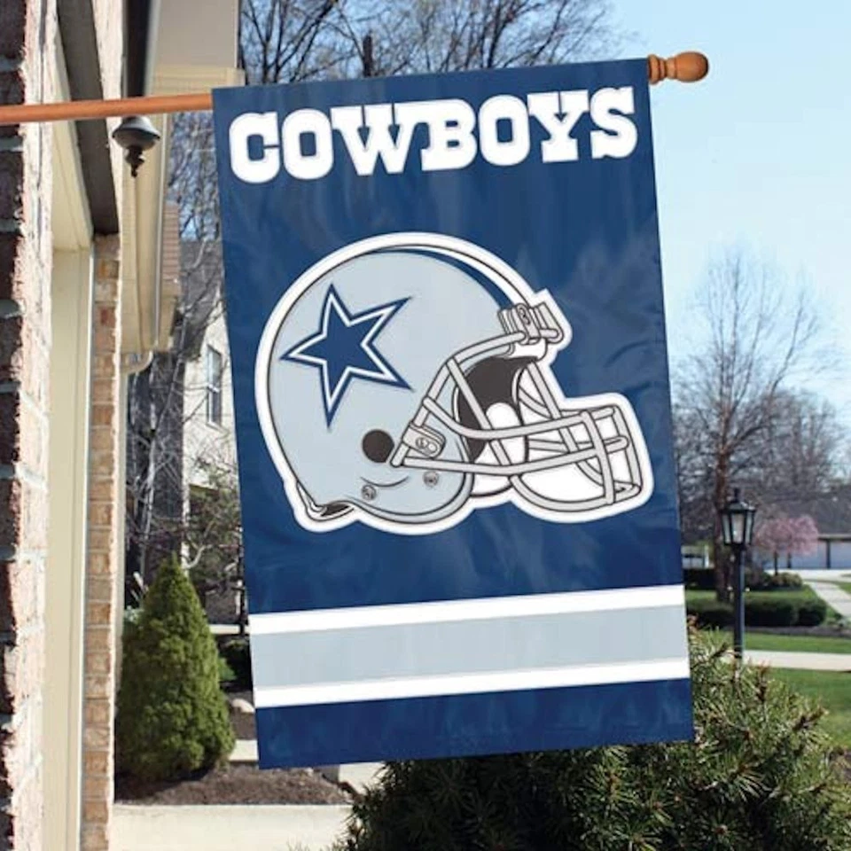 "Шлем ""44"" x 28"" Dallas Cowboys аппликация и вышитый 2-сторонний баннер/флаг" - Изображение 1 из 1