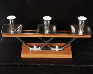 Mid Century Kerzenhalter Teak und Silberglanz danish Modernist 60er #Z4 - Bild 1 von 10