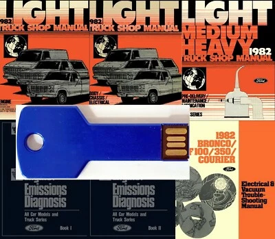 Ford Bronco 1982 F100 F150 F250 F350 Econoline taller manual de reparación en USB Foto 1 de 4