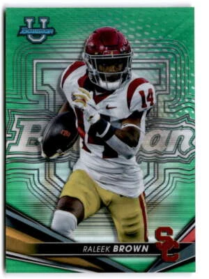 2022-23 Bowman's Best University Refractor Green #11 RALEEK BROWN  /99 USC  - Image 1 of 2