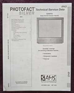 Sams Photofact 4943 Service Manual for Sanyo DS31820 (Chassis 31820-00) - Picture 1 of 1