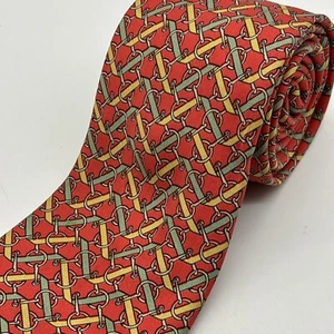 Hermes Necktie Tie Chain Link Made in Paris France 100% Silk VTG 3.5x58” READ - Picture 1 of 14