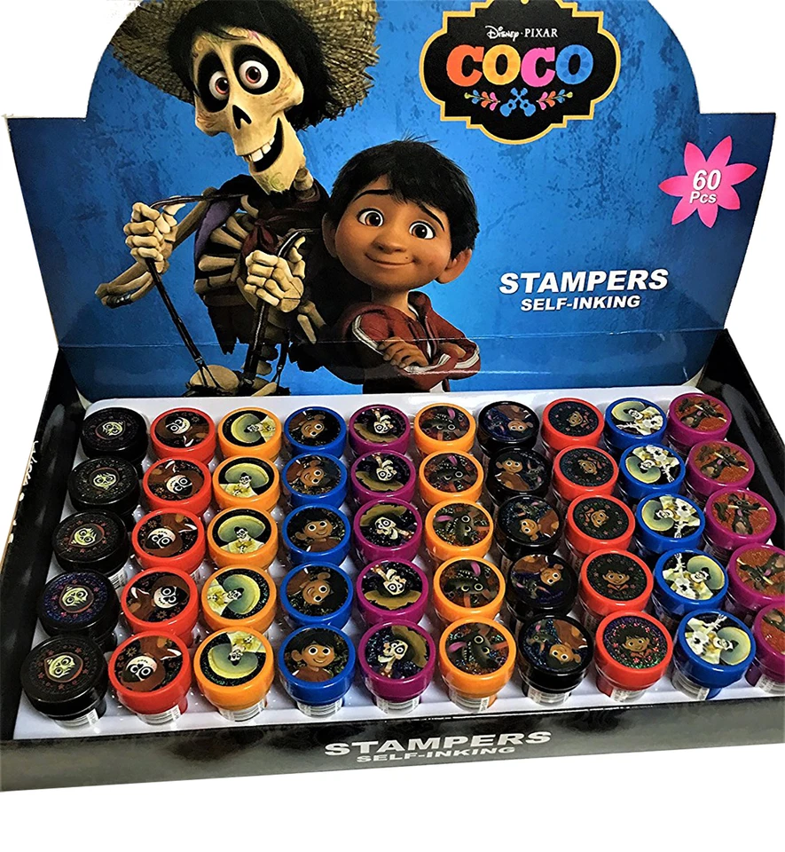 Disney Coco Self Inking STAMPS for Kids Goodies Party Favor 60pc Stampers