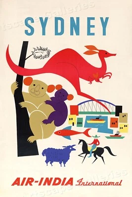 Póster de viaje estilo vintage Sydney Australia años 50 - 16x24 Foto 1 de 3