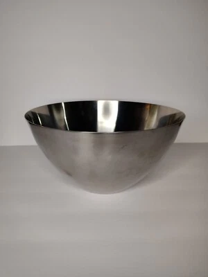 Tigela rara vintage SELANDIA Dinamarca 18/8 aço inoxidável salada frutas 3" de altura - Imagem 1 de 4