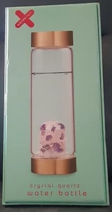 Kristall Trinkflasche | Glas | Rosenquarz - Bild 1 von 4