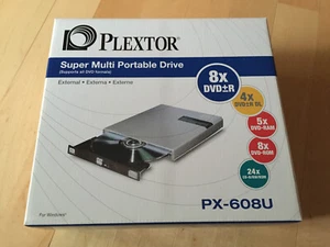 Plextor PX-608U Slim USB DVD±RW Drive – Made in Japan – Complete in Box – Tested - Afbeelding 1 van 2