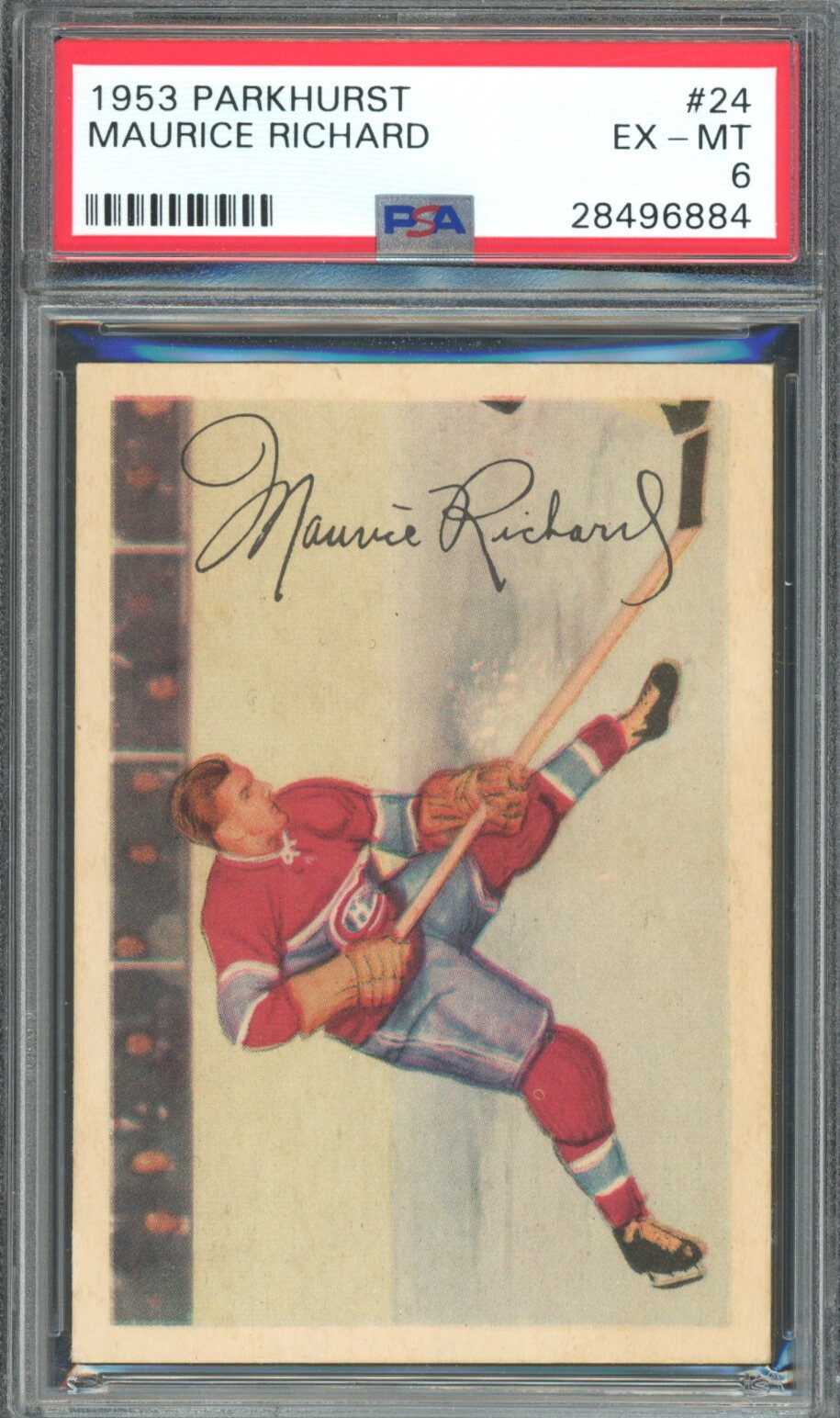 1953 PARKHURST #24 MAURICE RICHARD PSA 6 EX-MT