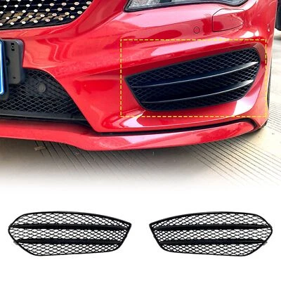 Parachoques delantero negro rejilla antiniebla para Mercedes Benz C117 CLA200 CLA45 AMG 13-15 Foto 1 de 4