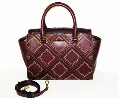 BOLSO DE HOMBRO MICHAEL KORS Rich Med SELMA DIAMANTE OJAL CIRUELA NUEVO CON ETIQUETAS $498 Foto 1 de 4