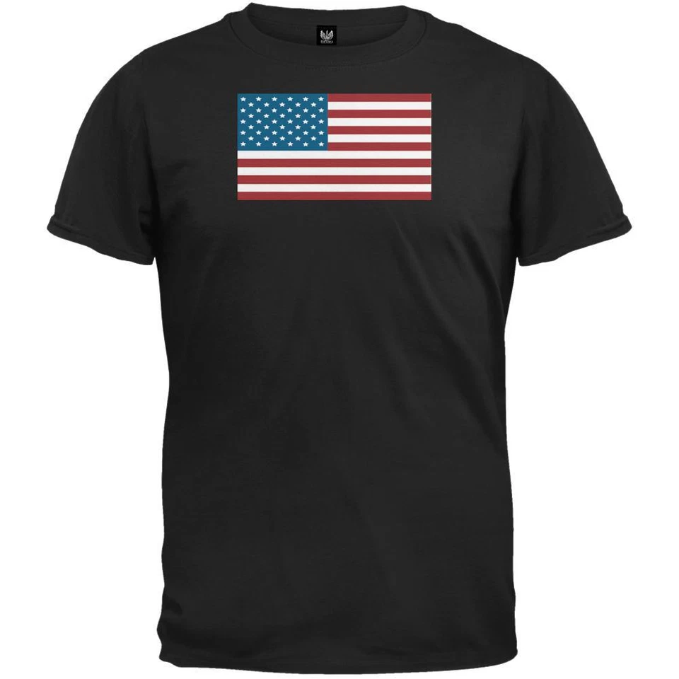 4th of July American Flag Black Youth T-Shirt - Image 1 of 1