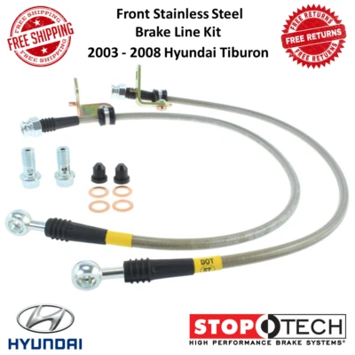 Kit de línea de freno delantero StopTech centrado de acero inoxidable para 03-08 Hyundai Tiburon Foto 1 de 4