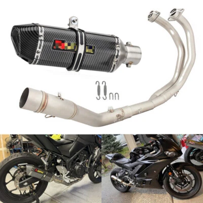 Sistema de escape completo silenciador cabezal puntas tubo para Yamaha YZF R3 MT-03 2015-2023 Foto 1 de 4