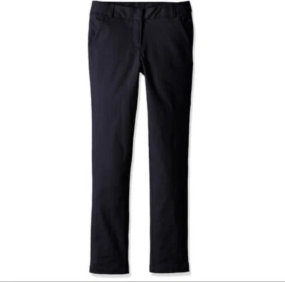 Pantalones de sarga elásticos de pierna recta uniforme para niñas grandes Nautica, azul marino, 16 Foto 1 de 4