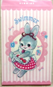 NADADOR / Bolsa de Regalo de Papel Animal Fresa Conejo / Hecho en Japón S&C - Imagen 1 de 2