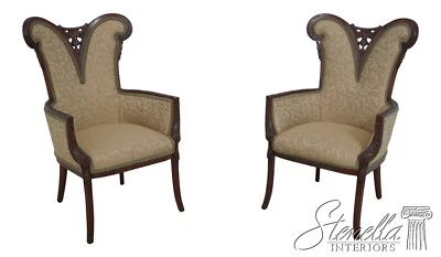 L68669: Pair Vintage French Louis XVI Style Fireside Chairs - Image 1 of 4