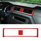 Dashboard Air Vent Outlet Frame Trim for Mustang 2009-2013 Red Carbon Fiber ABS
