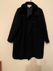 Talbots Size 16 WOOL Trench Coat Long Black Made In USA