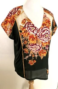 Anthropologie Floral Top Green/Orange size XL - Picture 1 of 5