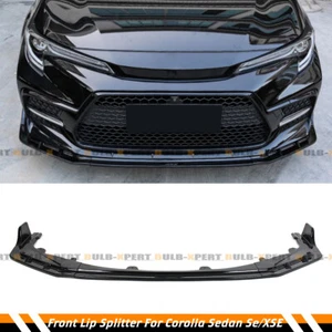 For 2020-2026 Toyota Corolla Sedan SE SXE Gloss Black Front Bumper Lip Splitter - Picture 1 of 5
