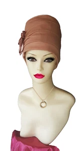 Pretty Turban Color Khaki Cap Hair Caps  Flower Headwear Beanies - Picture 1 of 9