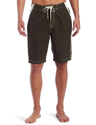 Speedo Hombres E-Board Pantalones Cortos de Agua Baúl de Natación Verde Militar Empalme Grande NUEVO Foto 1 de 2