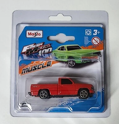 Chevrolet Silverado 454 SS 1993 rojo Maisto modelo camioneta pickup con protector  Foto 1 de 4