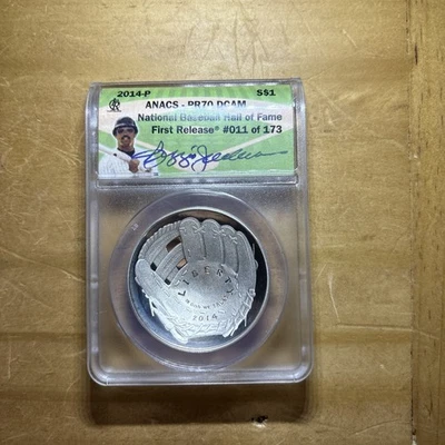 2014 P ANAC  Baseball Hall Of Fame PR70Coin 11 - 173 Signed Reggie Jackson Label - Image 1 of 3