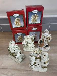 Weihnachtskerzenhalter Konvolut mit Weihnachtsmann Figur x4 - Bild 1 von 16