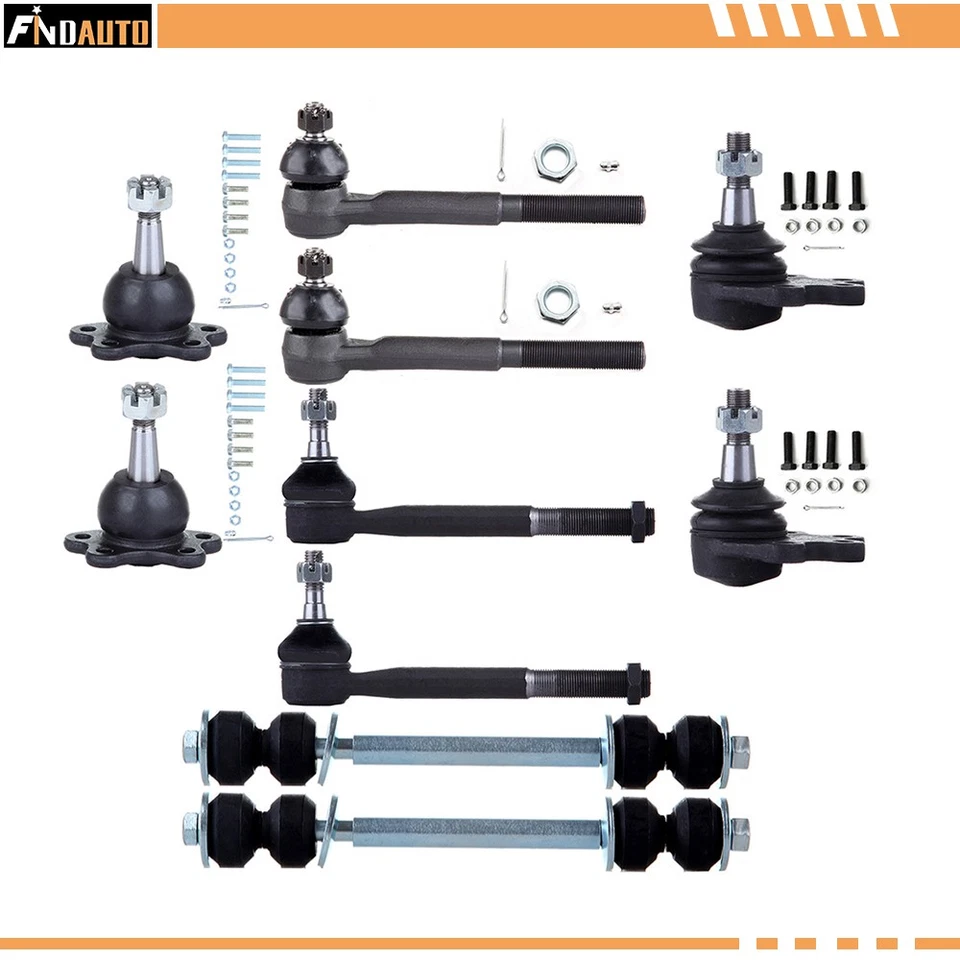 For 1988-1992 GMC Chevrolet K1500 K2500 10PCS Front Tie Rod Ends Ball Joints Kit - Image 1 of 1