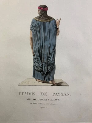 Bar, Jacques Charles,  Aquatinta-Kupferstich 1788 Soldat Araber Frau - Bild 1 von 4