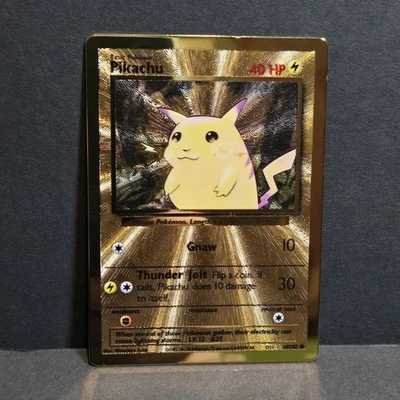 Juego de cartas coleccionables Pokémon Pikachu 58/102 (tarjeta promocional de metal UPC Celebraciones) Foto 1 de 4