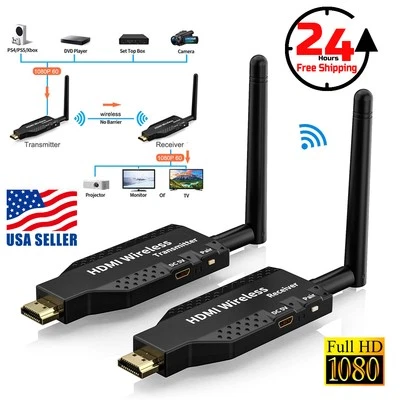 1080P 100m Wireless HDMI Extender 1TX To 4RX PC To TV Video Transmitter Receiver - Image 1 of 4