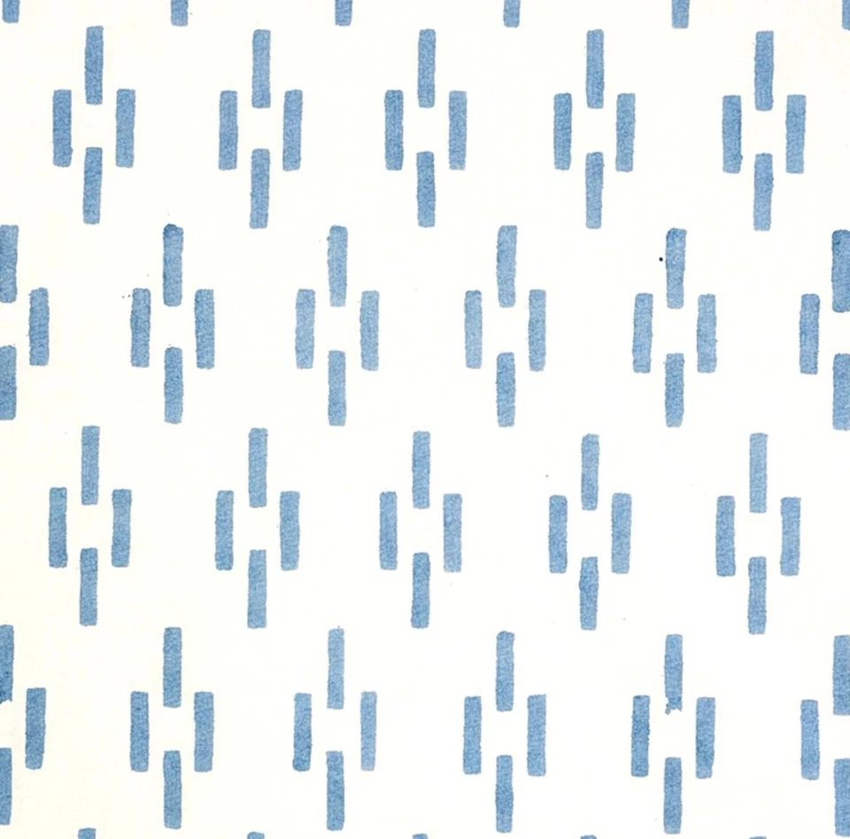 Impresión en bloque de tablero Schumacher en azul Molly Mahon, 25"x54" Foto 1 de 1