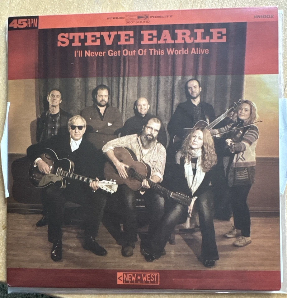 I'll Never Get Out of This World Alive Singly Steve Earle Red 7" vinyl - Image 1 of 4