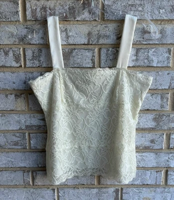 Camiseta sin mangas Coldwater Creek sin mangas color crema encaje en capas cami para mujer talla S Foto 1 de 4