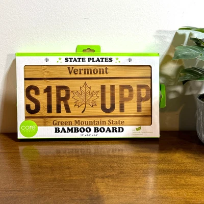 Tabla de cortar de bambú Vermont placa de licencia de queso núcleo jarabe de arce S1R UPP Foto 1 de 3