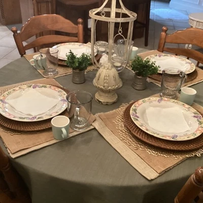 Juego de 4 Cargadores de Placa Tejida de Ratán Boho Francés Country Rústico- Ver descripción Foto 1 de 4