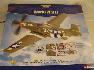 Mustang Old Crow Corgi Die Cast 1/32 P-51D-10-NA, #AA34402 SIN USAR, EN CAJA Foto 1 de 4