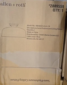 allen + roth Eden 1 -Light 13-in Gloss Chrome Semi Flush Mount Light - Picture 1 of 3