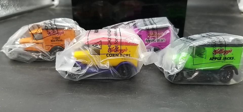 Matchbox Kellogg's Cereal Promo Antiguo Coche Pasas Salvado Manzana Jacks Corn Pops Foto 1 de 4