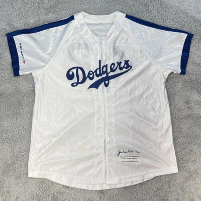 Brooklyn Dodgers Jersey Mens XL MLB Baseball Jackie Robinson 42 Full Zip White - Image 1 of 4