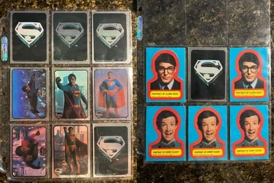 1978 DC Comics Superman The Movie 6 Card Foil Silver Sticker Set + Extras - Image 1 of 4