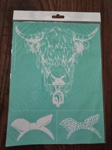 Chalk Couture Neu Highland Kuh Transfer Schablone Größe B Brandneu - Bild 1 von 2