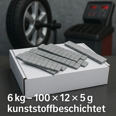 6KG Klebegewichte Kunststoffbeschichtet  Alufelgen Auswuchtgewichte 5g*12*100 - Bild 1 von 4