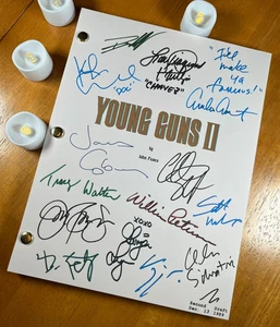 Young Guns II Script Signed- Autograph Reprints- Emilio Estevez- Western - Picture 1 of 9