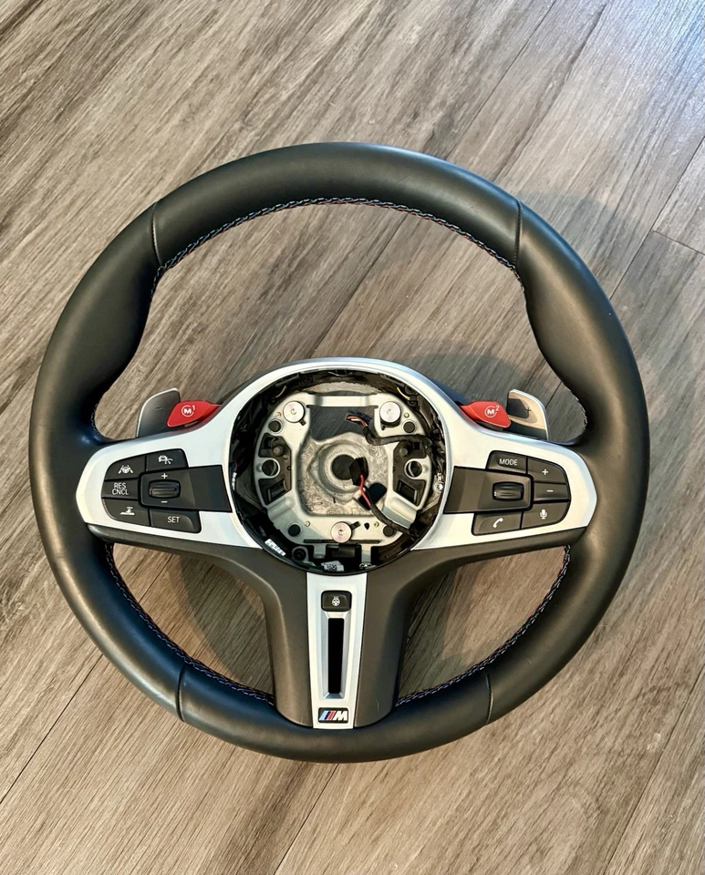 BMW X3M X4M F97 F98 Black Leather Steering Wheel 2020 2021 2022 2023 2024 OEM - Image 1 of 4