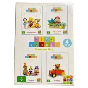 Play School Come and Play 4 DVD Set Region 4 Kids ABC Puppets Music Wheels Food - Picture 1 of 9